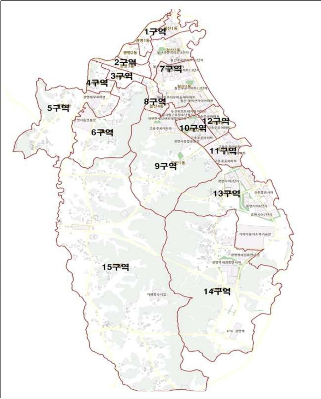1구역 / 2구역 / 3구역 / 4구역 / 5구역 / 6구역 / 7구역 / 8구역 / 9구역 / 10구역 / 11구역 / 12구역 / 13구역 / 14구역 / 15구역