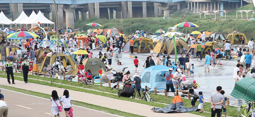 광명안양천 물놀이장 사진