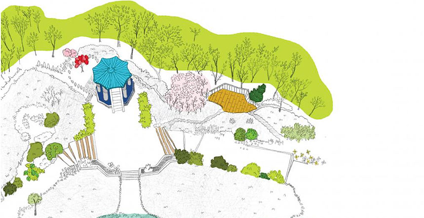 Dodeoksan Mountain and Dodeokjeong linked pictures