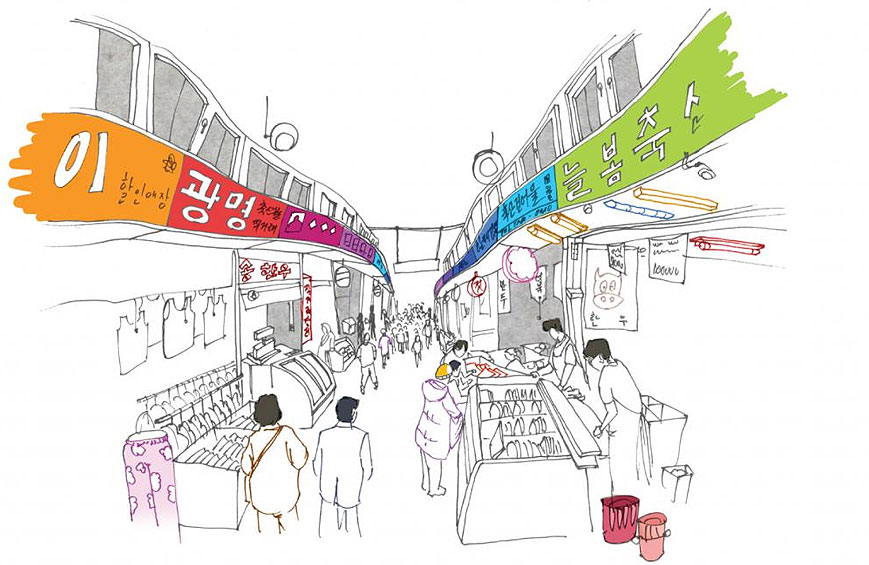 Gwangmyeong Traditional Market linked pictures