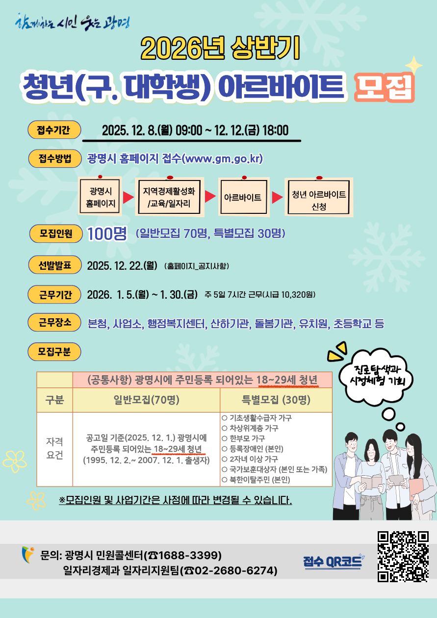 청년 아르바이트 포스터